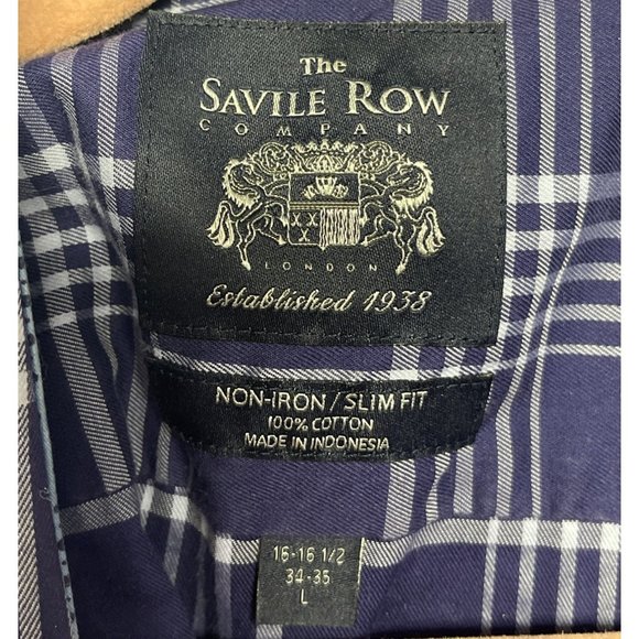 the savile row company men's Large button down shirt non-iron= slim fit - Picture 16 of 16